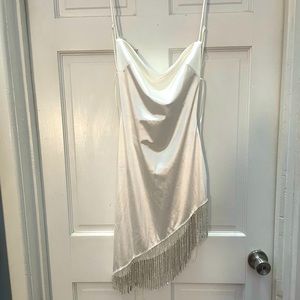White Dress with Diamond Fringe